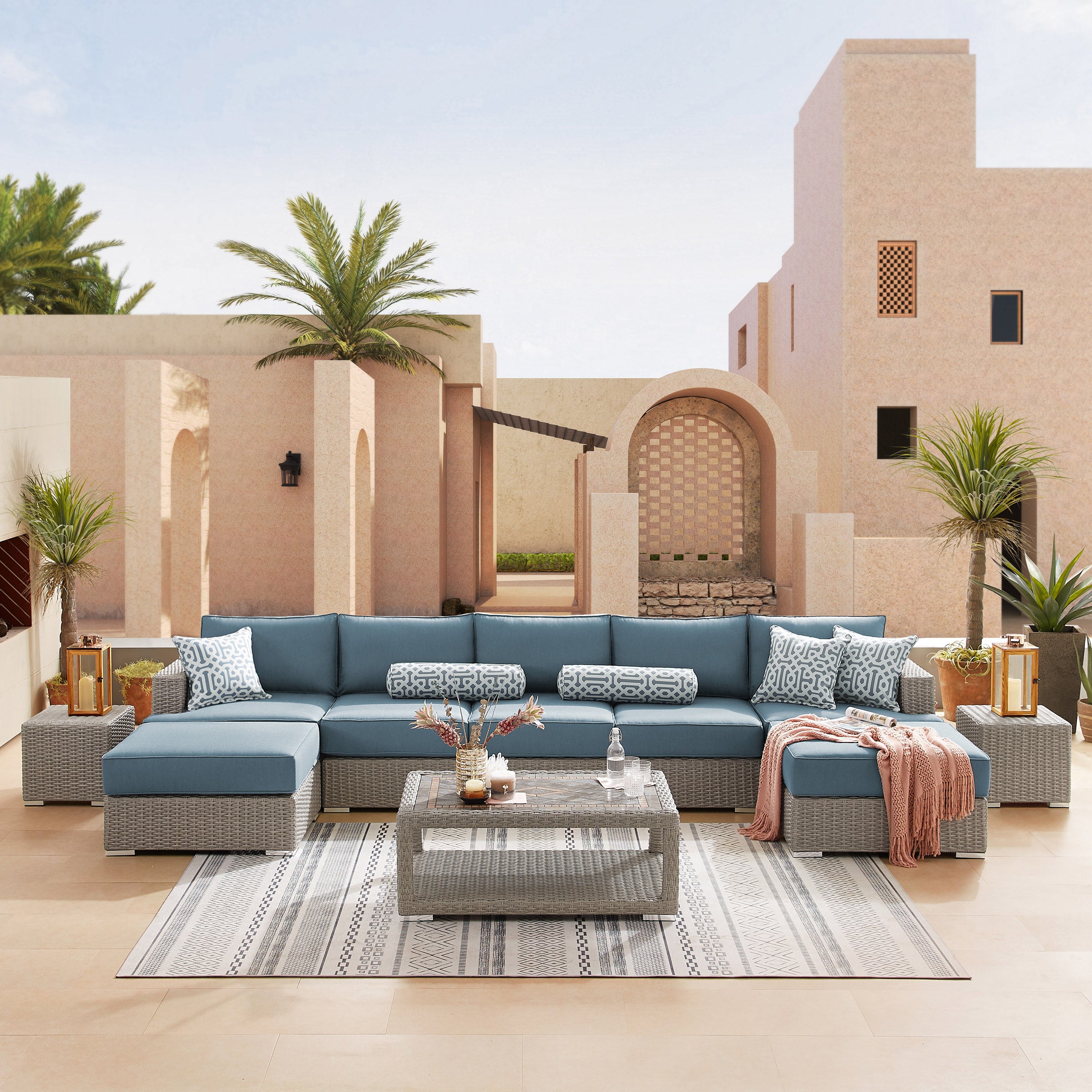 Sirio Niko 10-Piece Outdoor Patio Modular Seating Set