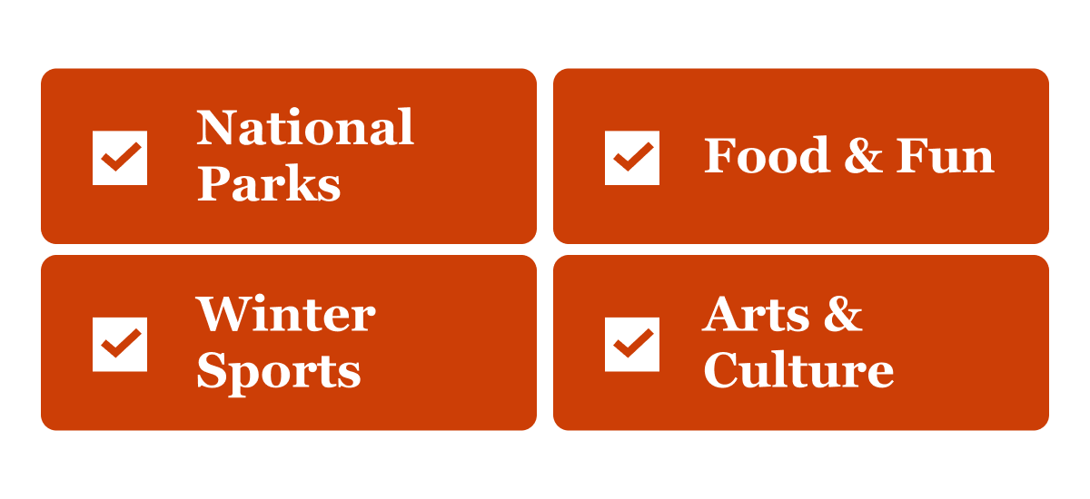 four boxes with newsletter content preferences options