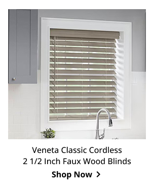 Veneta Classic Cordless 2 1/2 Inch Faux Wood Blinds | Shop Now >