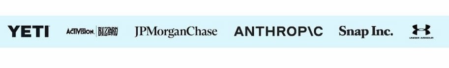 Yeti, Activision Blizzard, JPMorganChase, Anthropic, Snap Inc., Under Armour