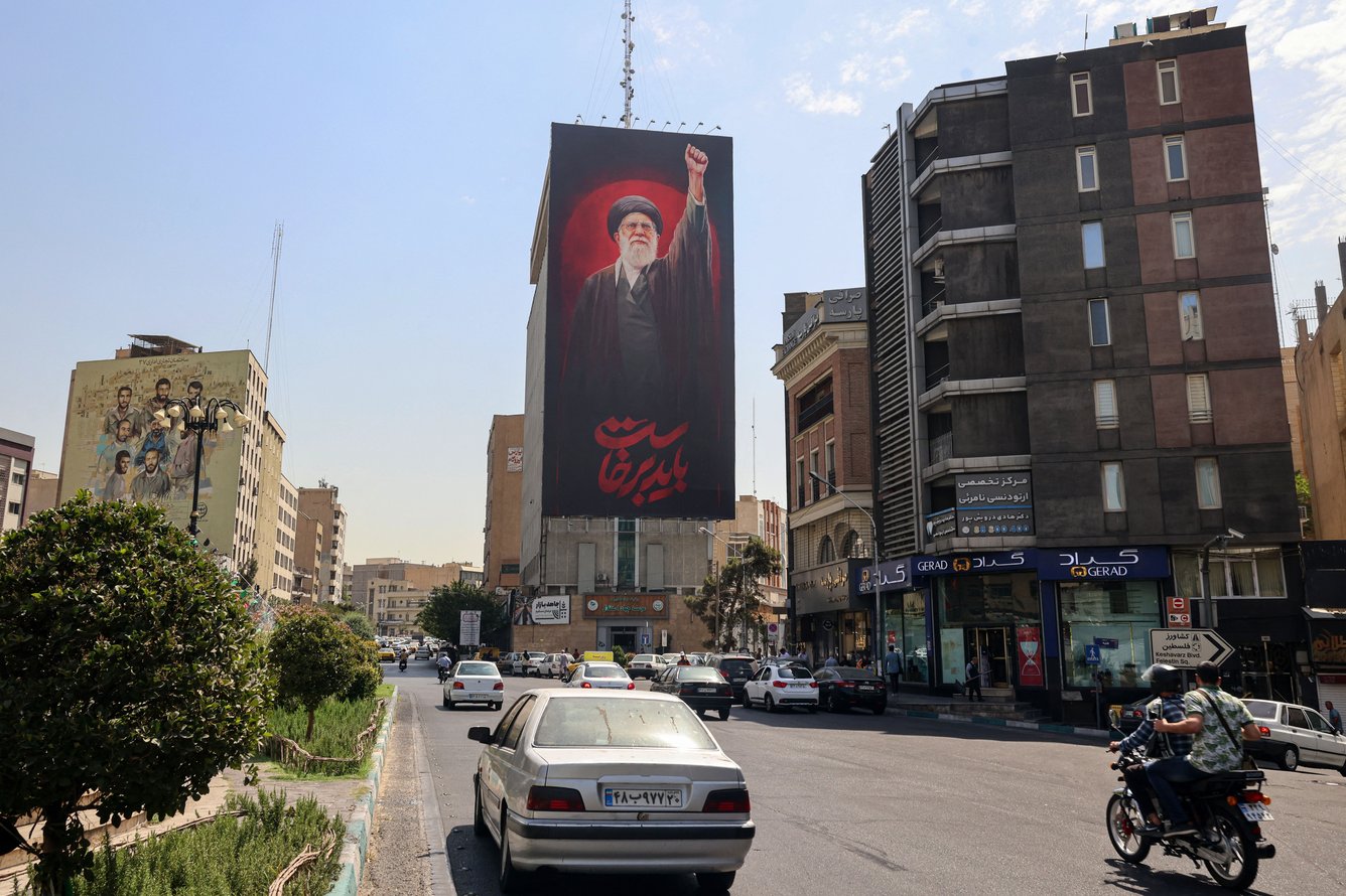 a propaganda billboard in Iran