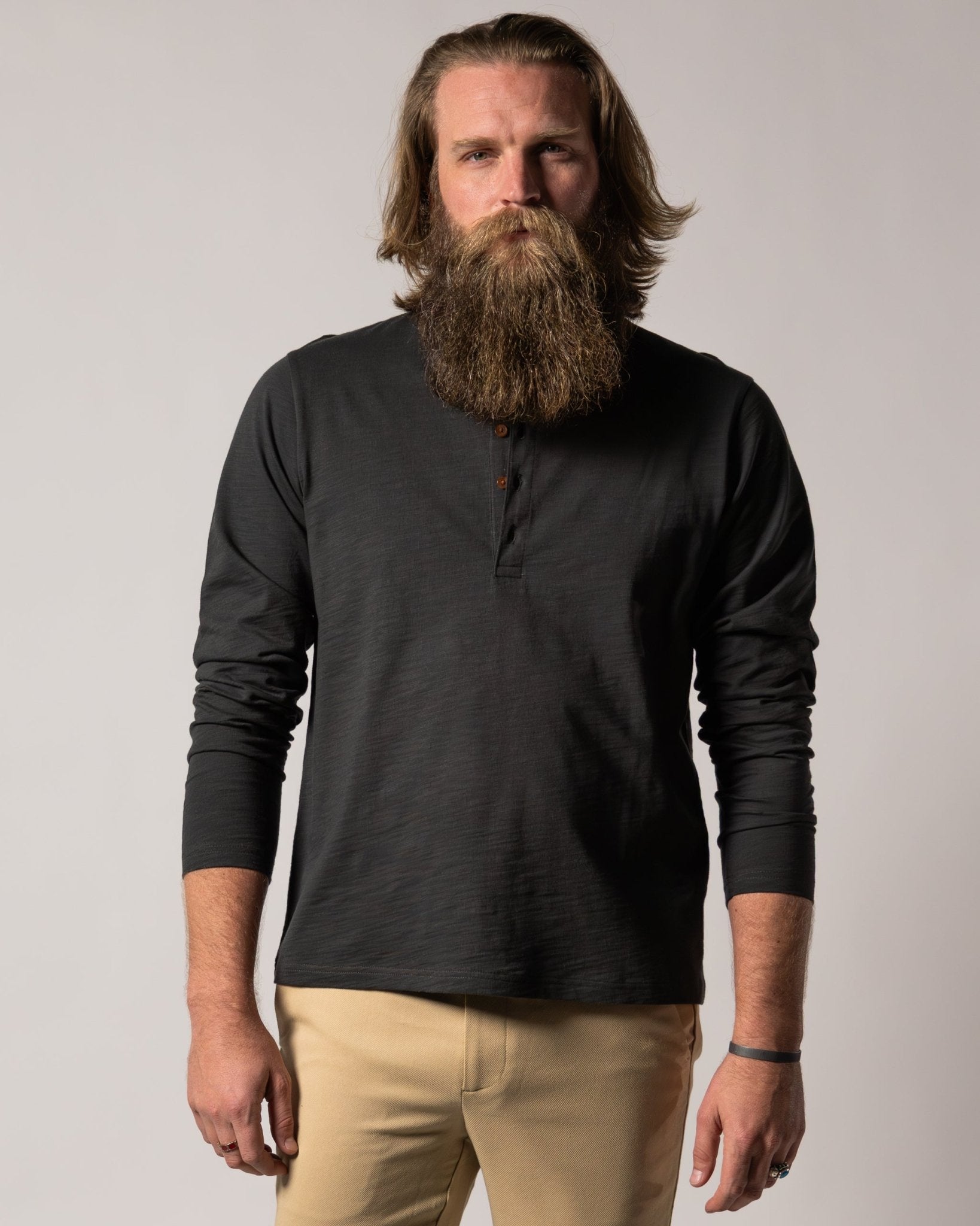 Image of The Ensenada Long Sleeve Henley - Albatross