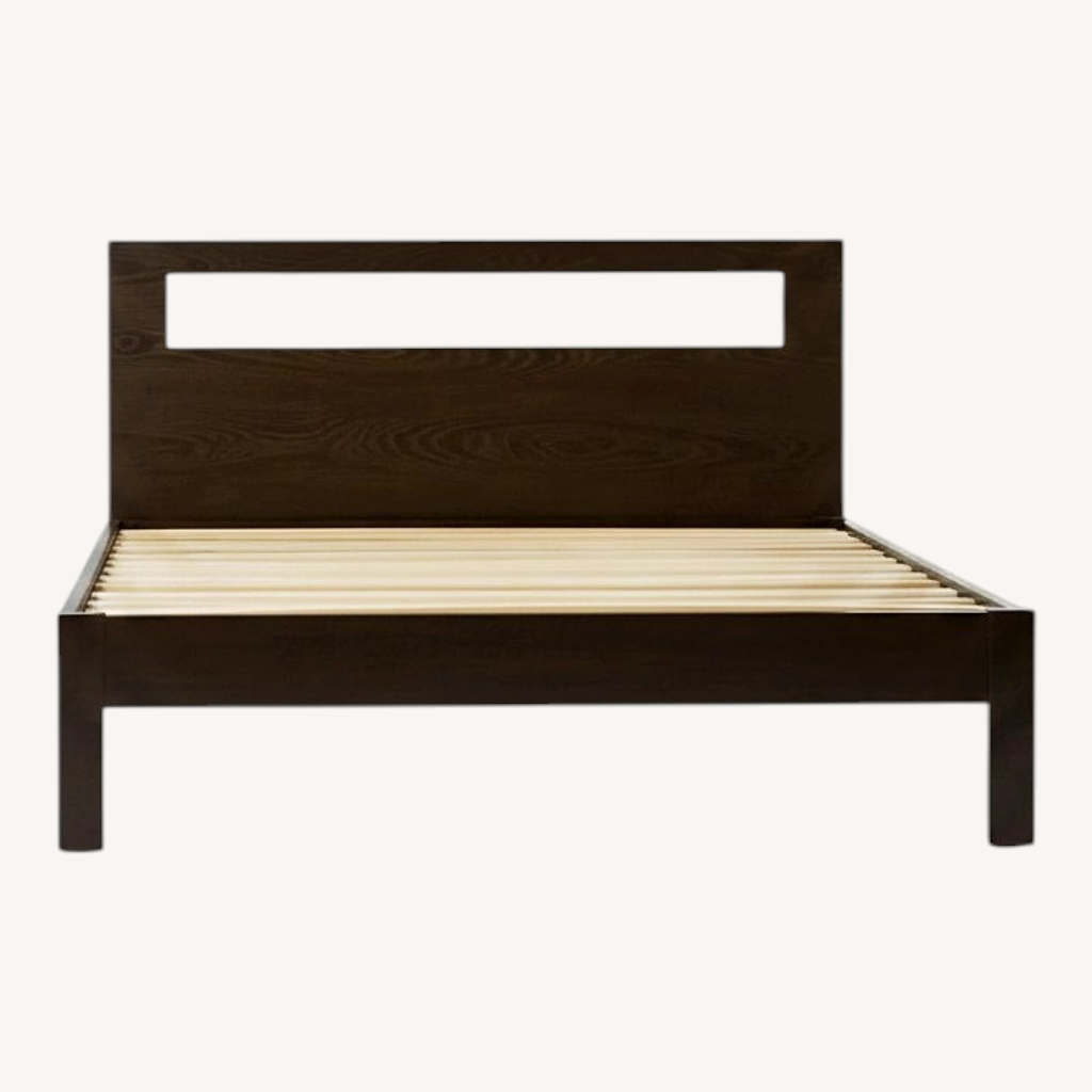 Image of West Elm Dark Brown Queen Bed Frame