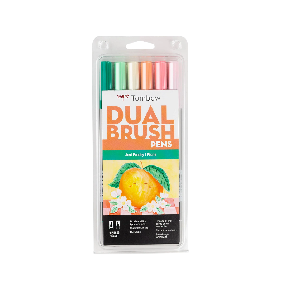 Image of Dual Brush Pen Art Markers, Just Peachy, 6-Pack