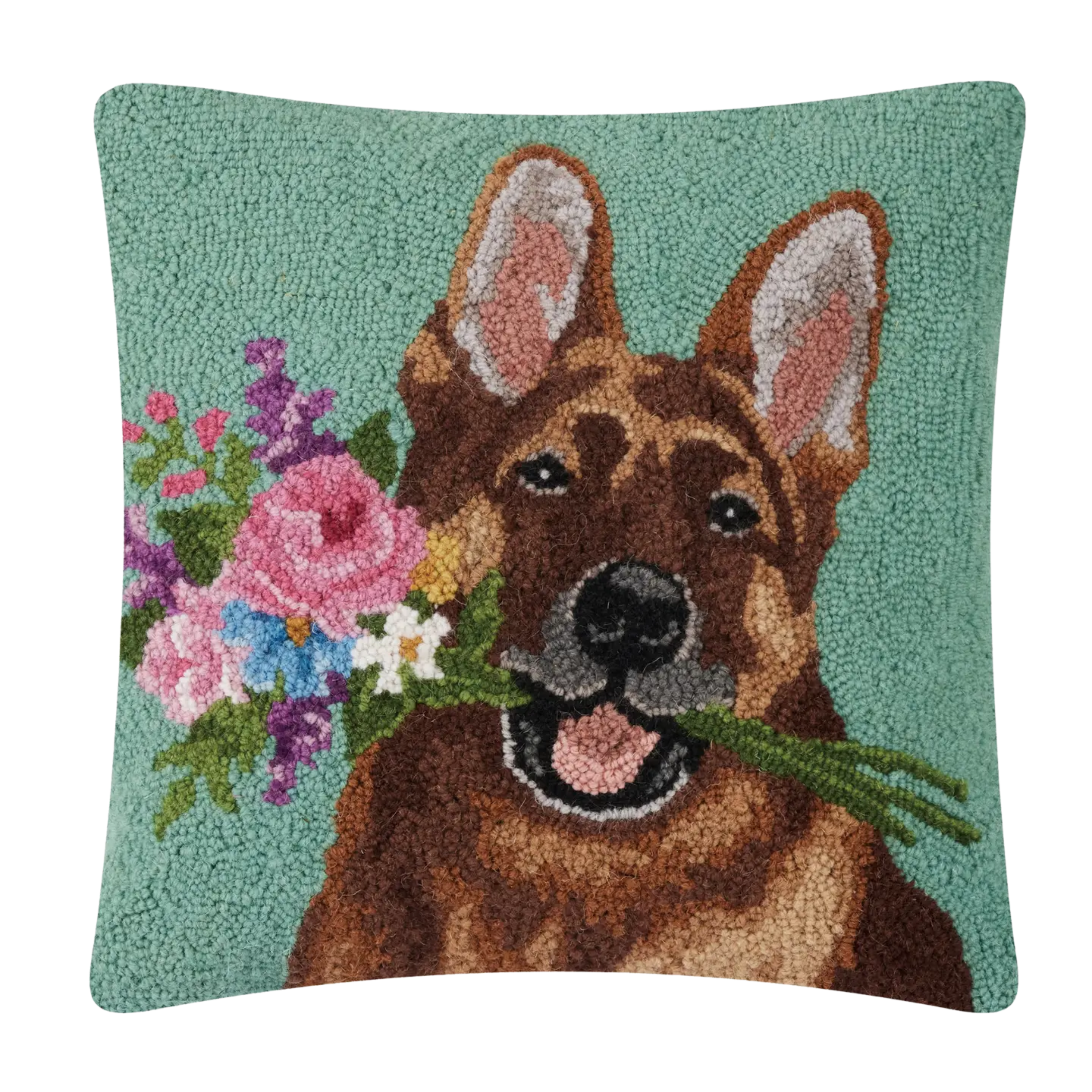 Image of Floral German Shepard Hook Pillow