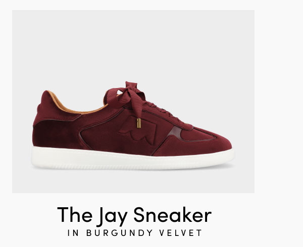 The Jay Sneaker In Burgundy Velvet