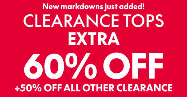 Clearance Tops 60% Off