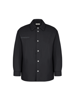 Flower-Warmth Padded Overshirt—Black