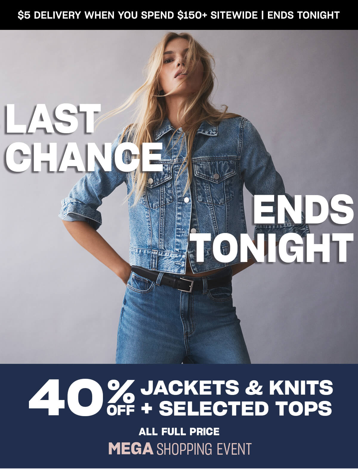30% off jackets, knits + selected tops
