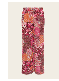 M&Co Red Abstract Floral Print Wide Leg Trousers