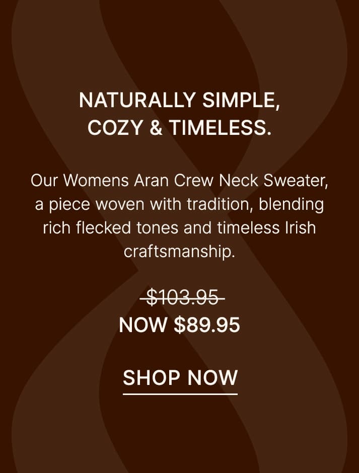 Womens Aran Crew Neck Sweater