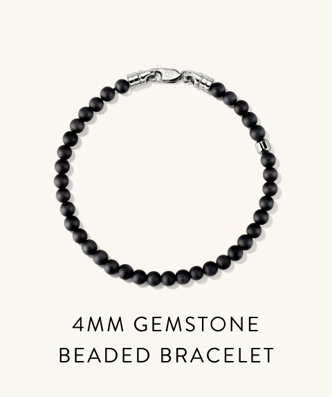 4mm Gemstone Beaded Bracelet.