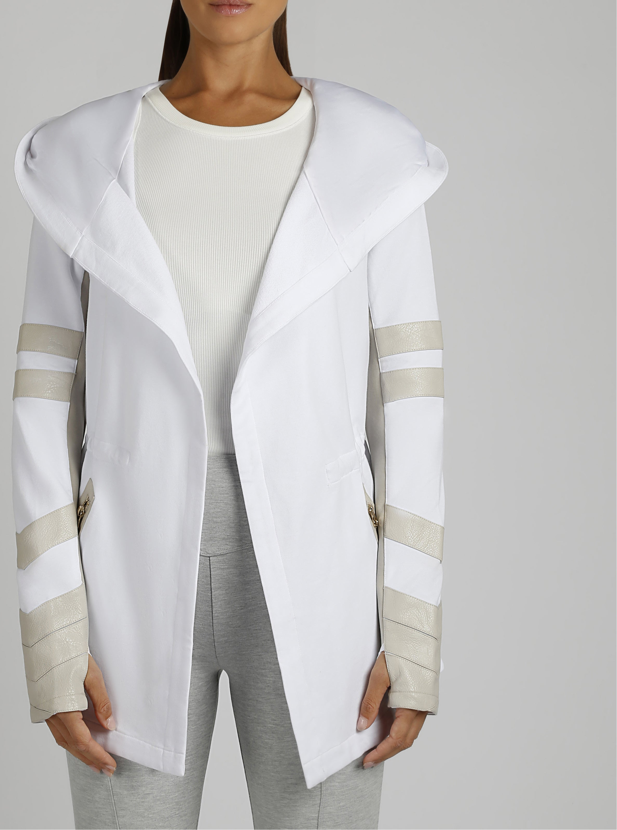 Image of Maitri Sporty Cut Traveler Wrap Jacket - Gold Trims