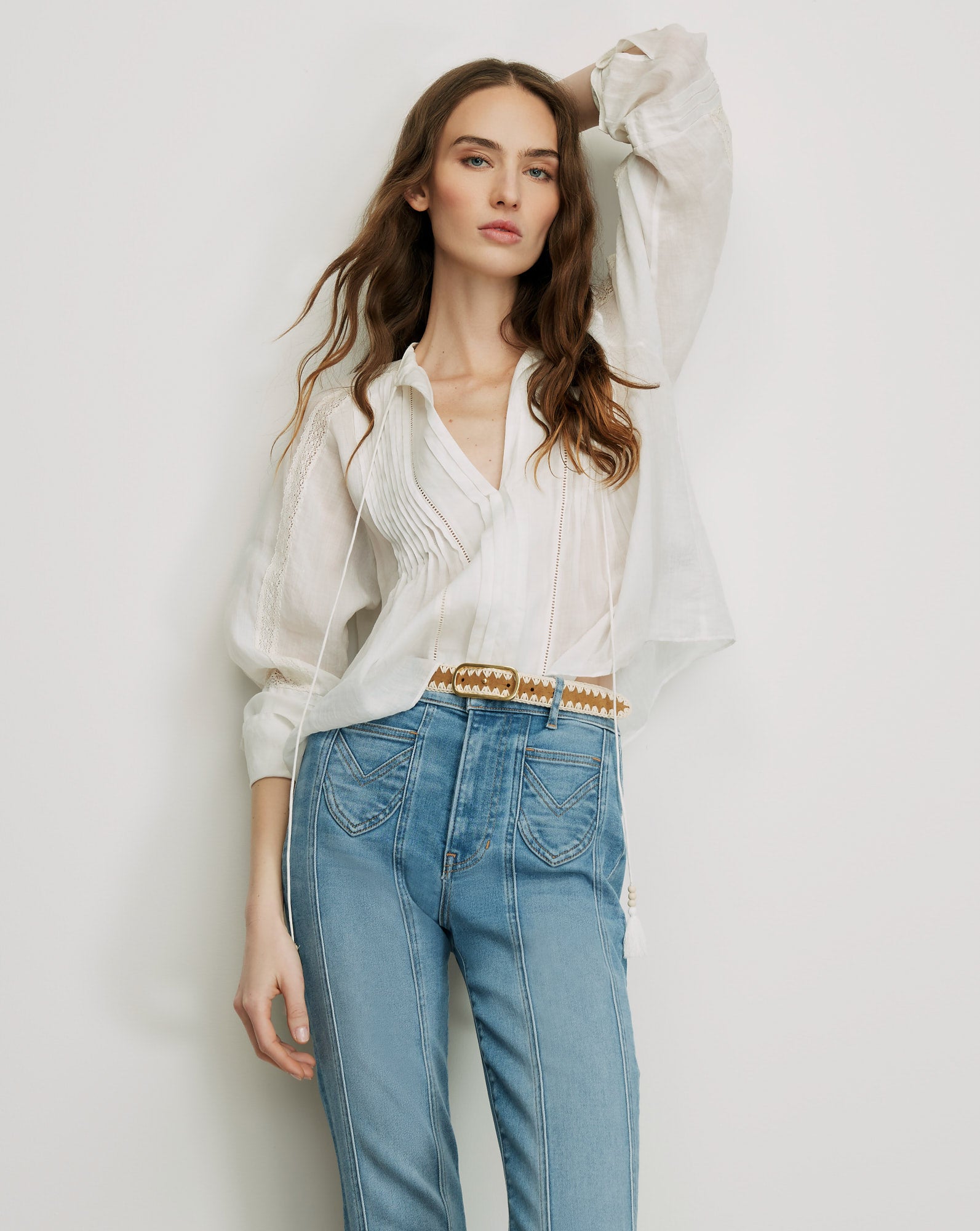 Image of Sawyer Self-Tie Blouse