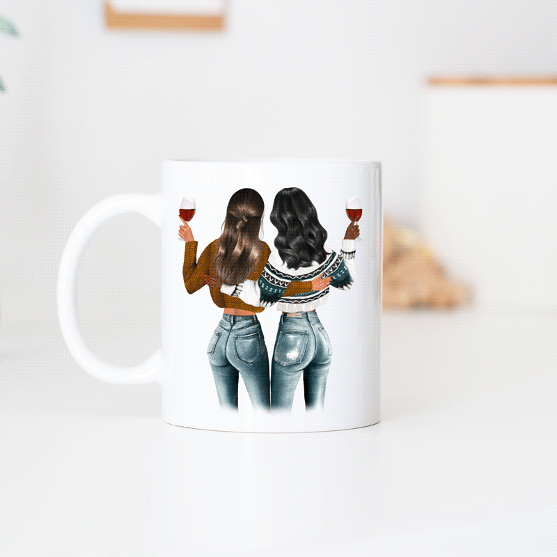 Image of Personalised Illustrated Best Friend Mug