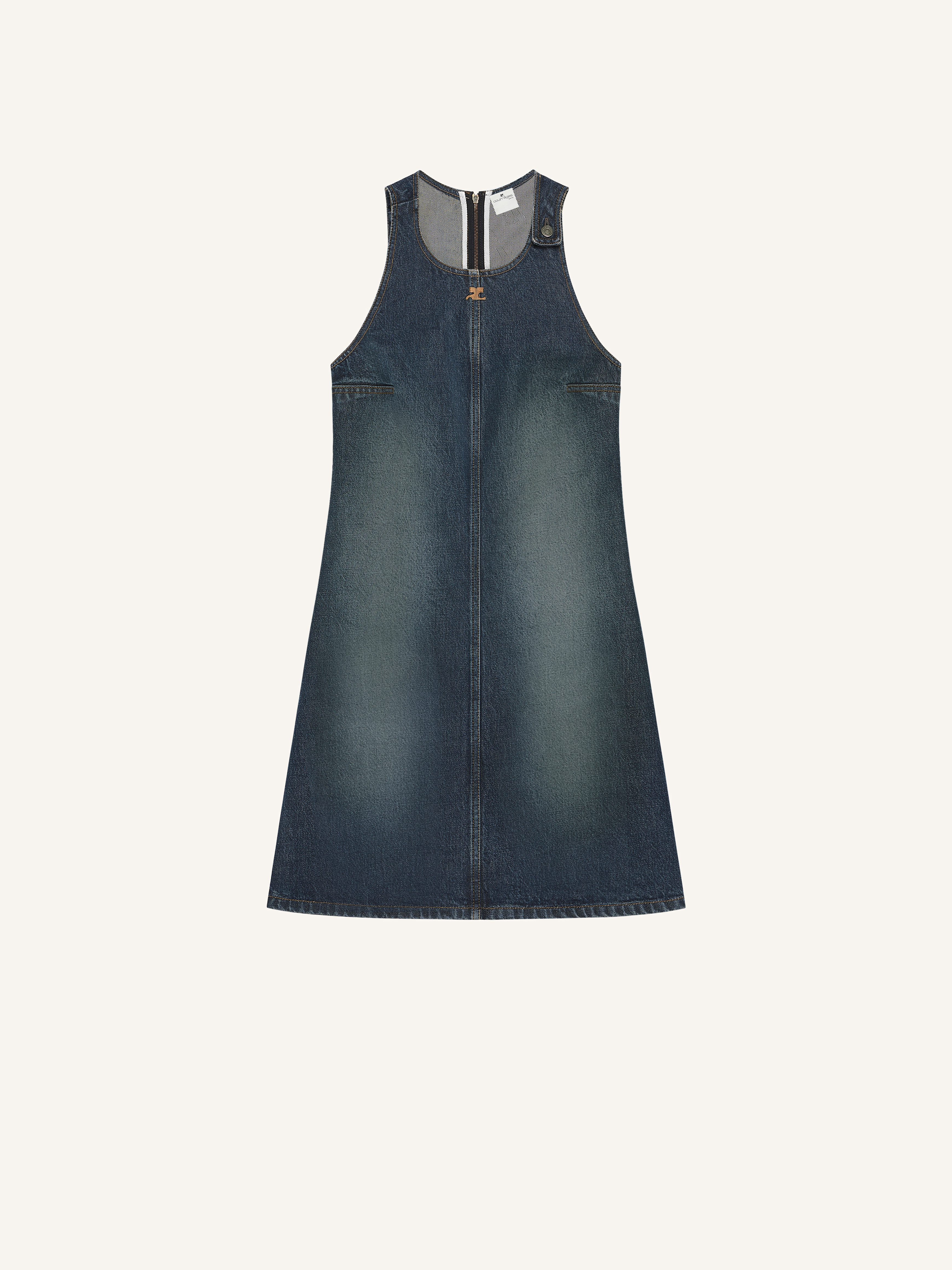 VINTAGE BLUE DENIM A-LINE DRESS