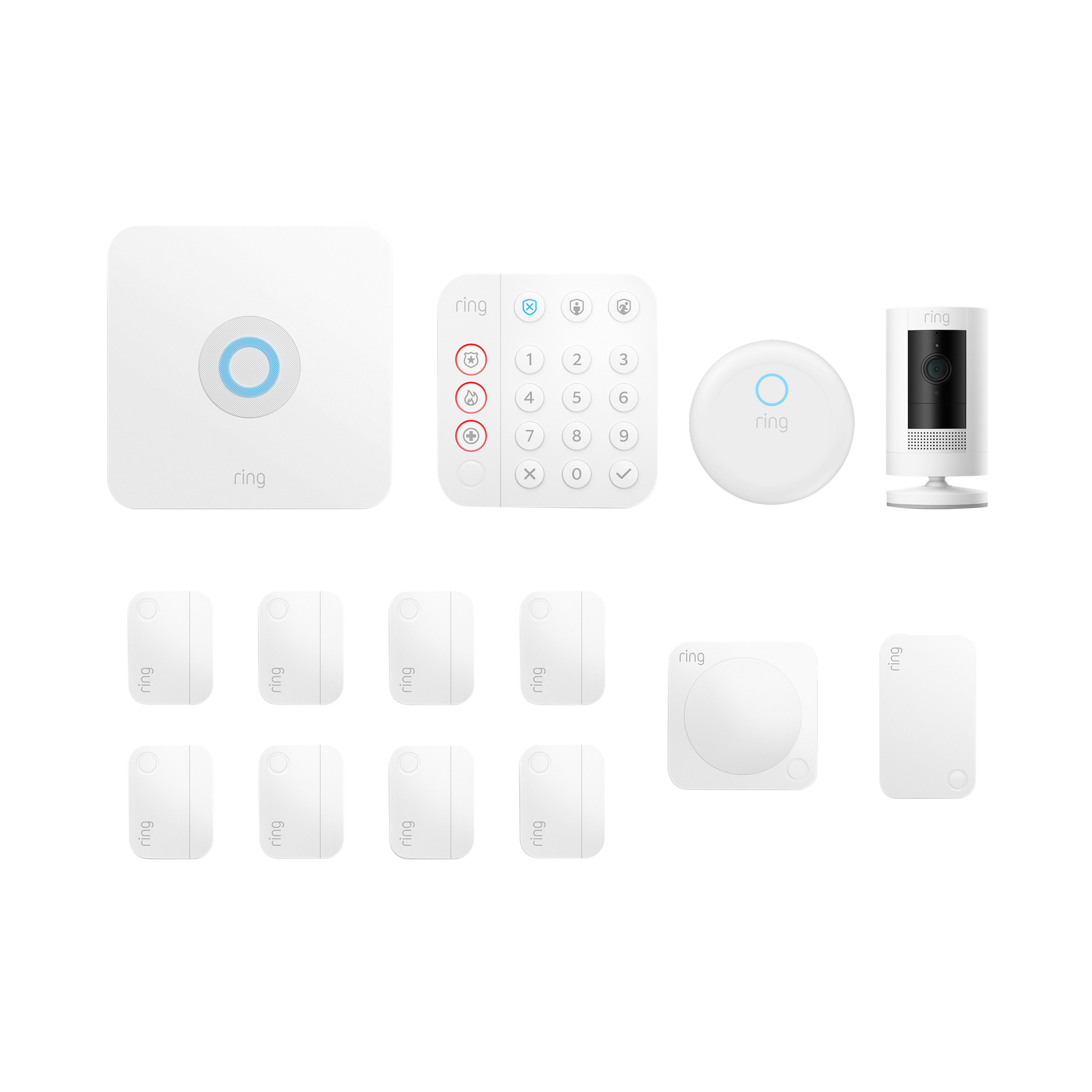Ring 14-Piece Home Alarm Security Kit (2nd Gen) with Outdoor Cam (Stick-Up Cam) Battery Security Camera