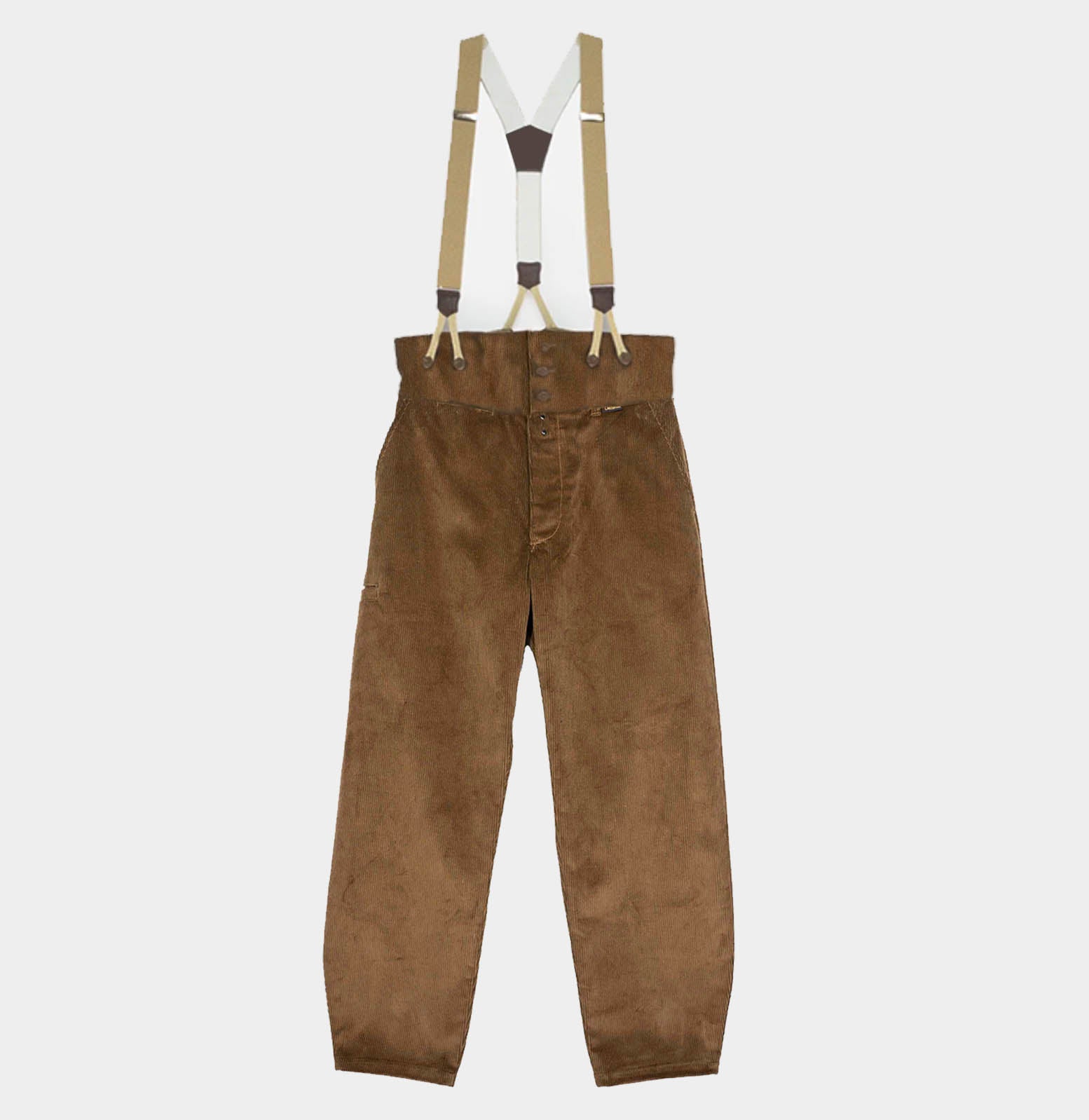 Image of Le Laboureur Corduroy French Farm Pant with Braces in Hazelnut