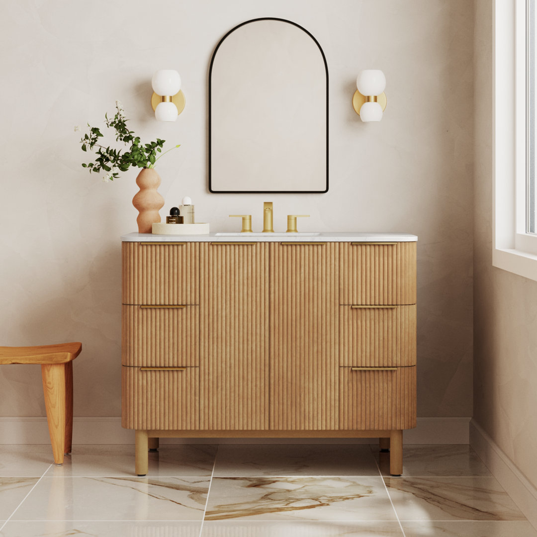 Nova 42" Marble Top Single Sink Bathroom Vanity