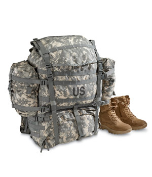 U.S. Military Surplus MOLLE Field Pack Complete with Frame, Used