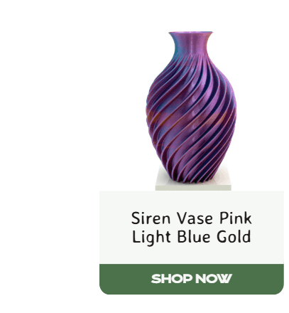 Siren Vase Pink Light Blue Gold