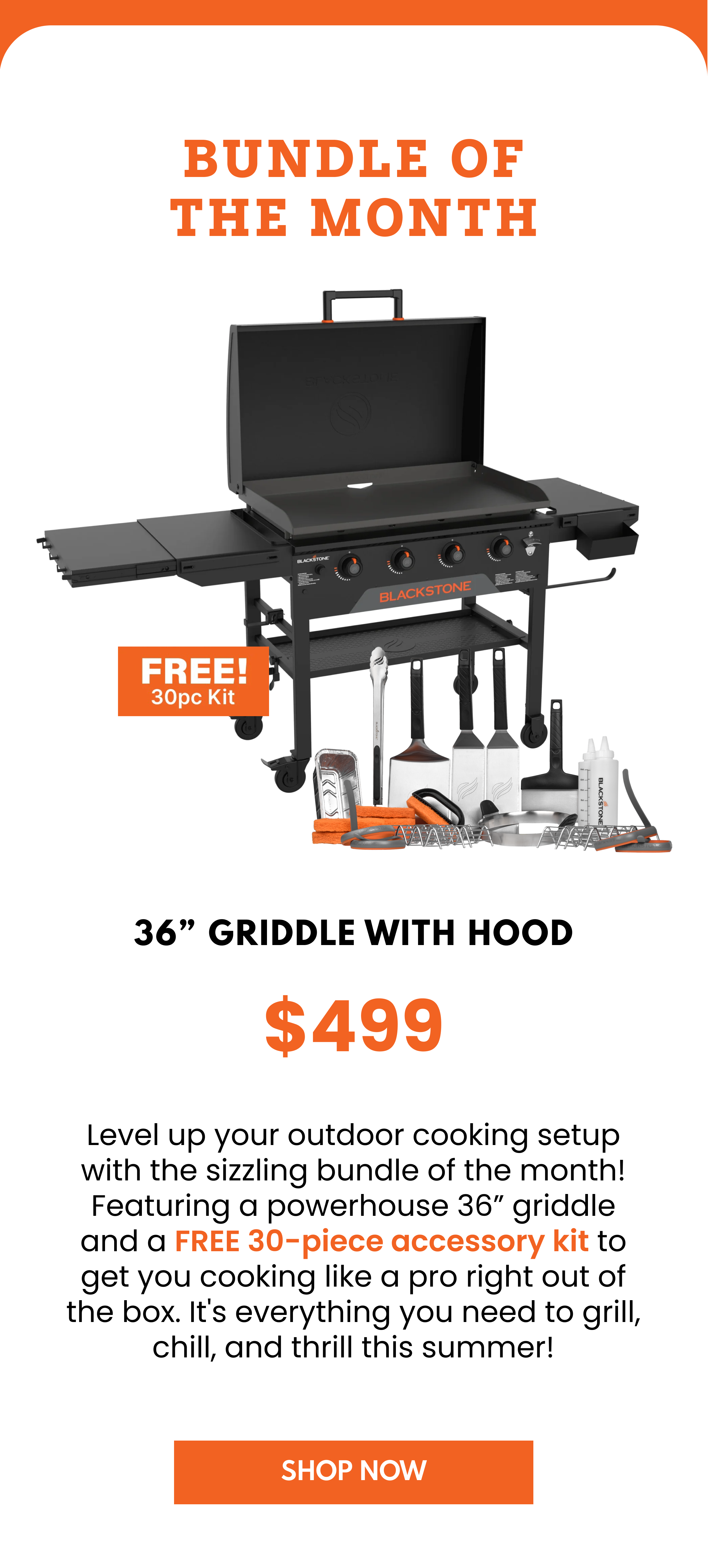 36" Griddle With Hood