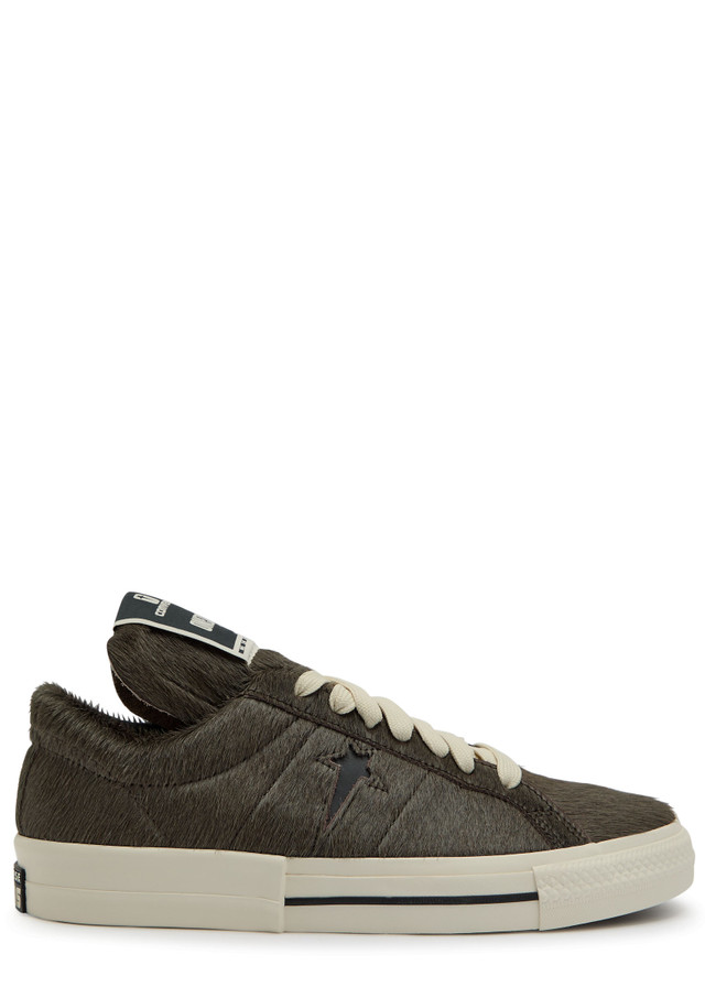 RICK OWENS X Converse Dkshdw calf-hair sneakers