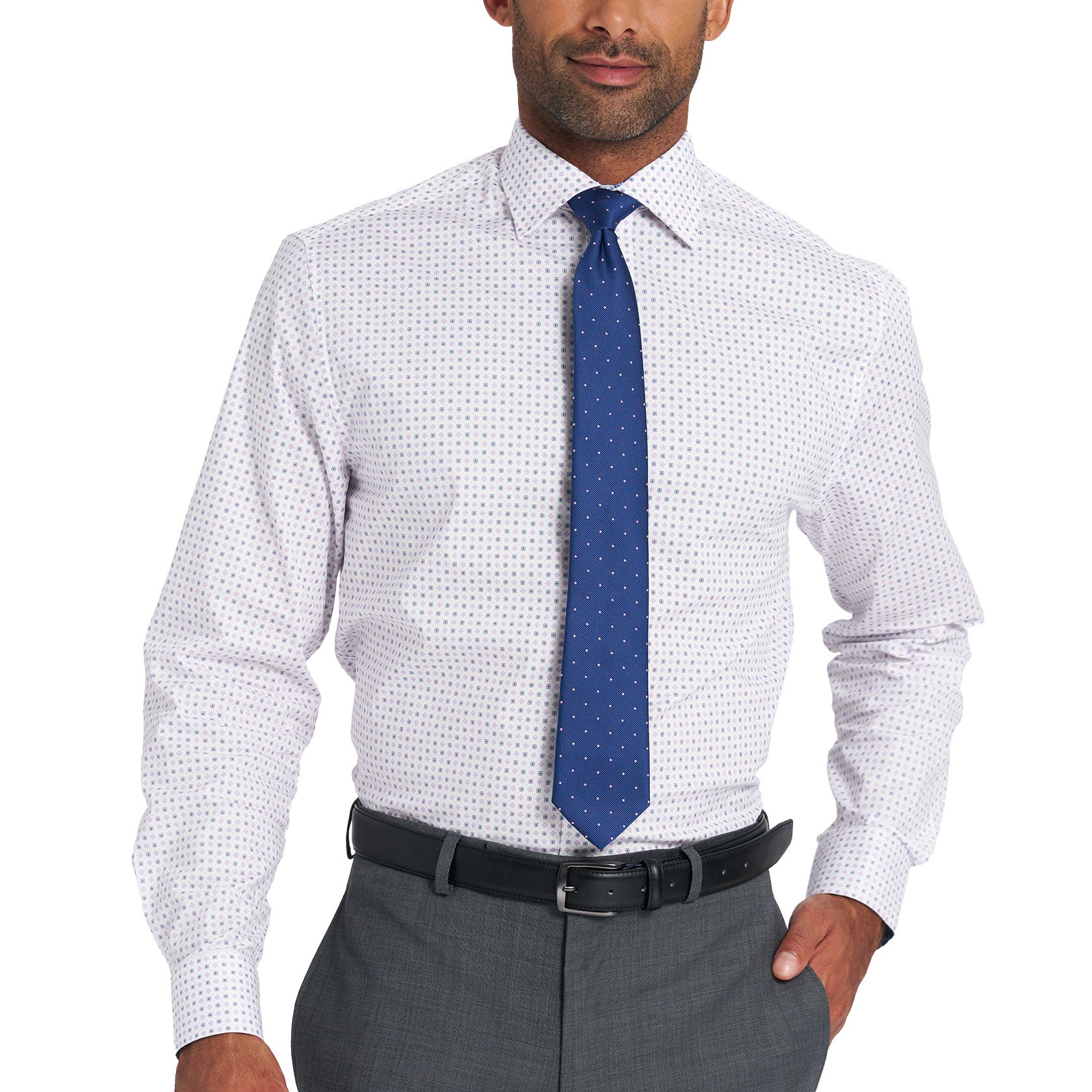 Nick Graham Men's Dress Shirt with Neck Tie