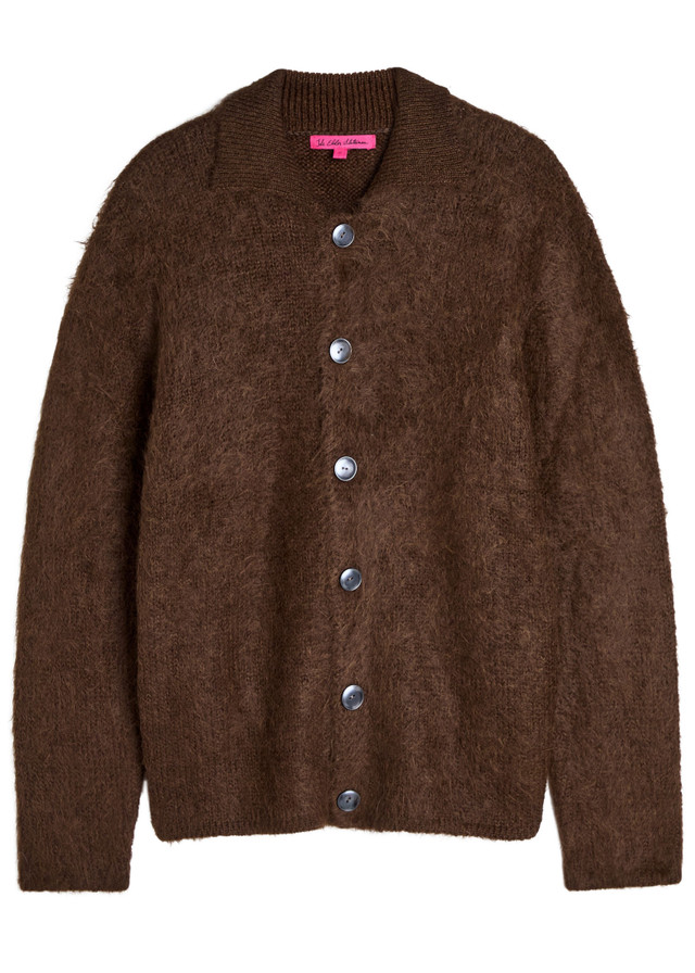 THE ELDER STATESMAN Thistle brushed alpaca-blend cardigan