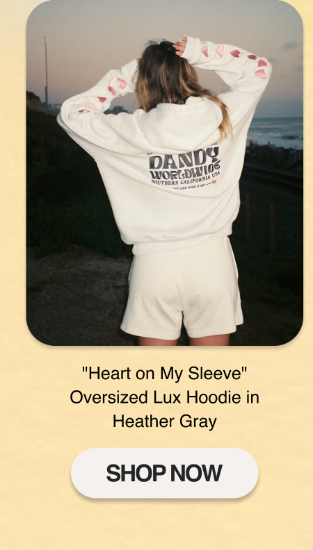 "Heart on My Sleeve" Oversized Lux Hoodie in Heather Gray