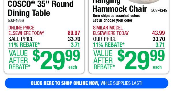 Hanging Hammock Chair - ONLY $29.99 After Rebate*!
