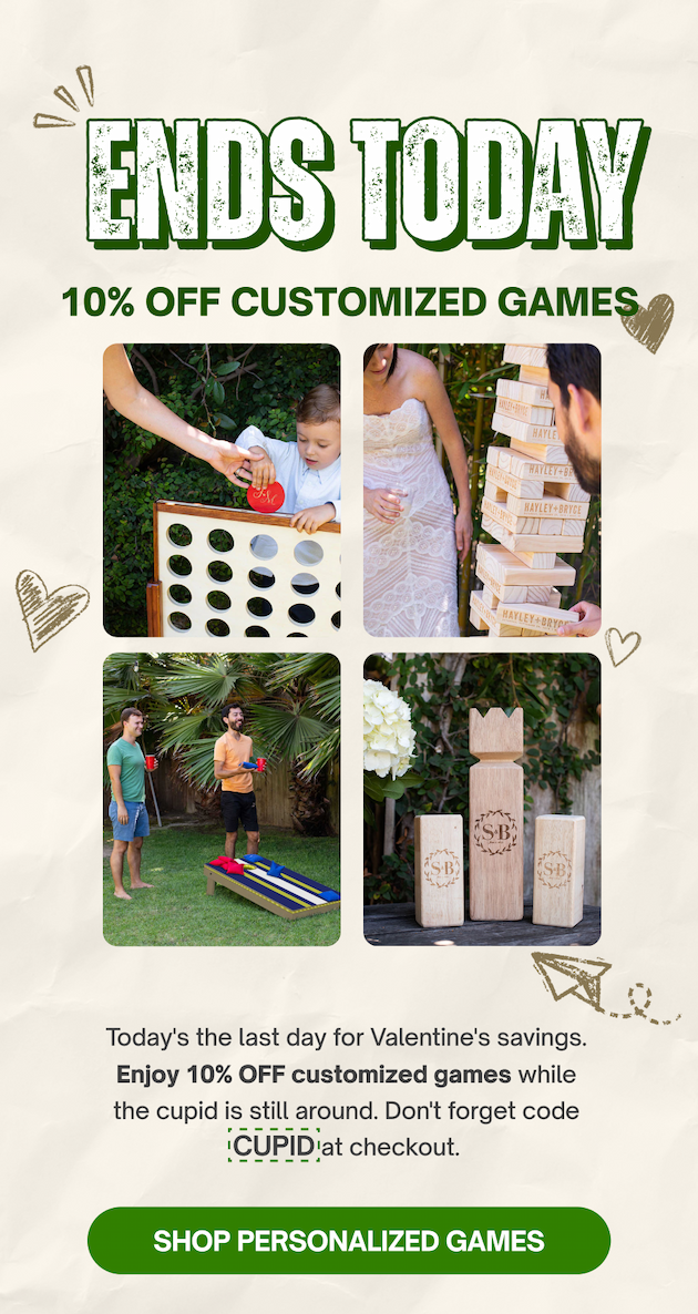 Shop Personalized Games 10% OFF - use code CUPID