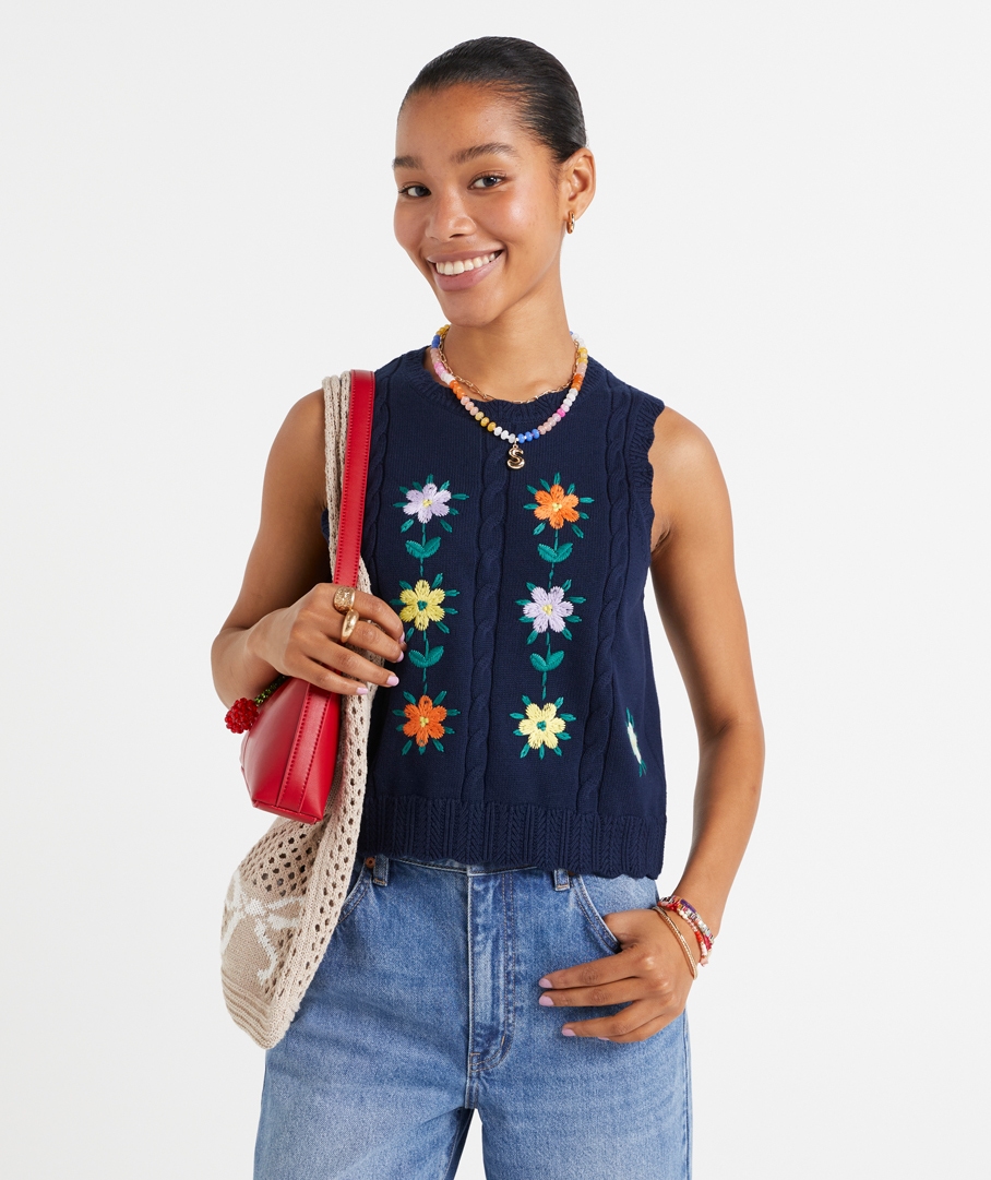 SAMMIE FLORAL EMBROIDERED VEST