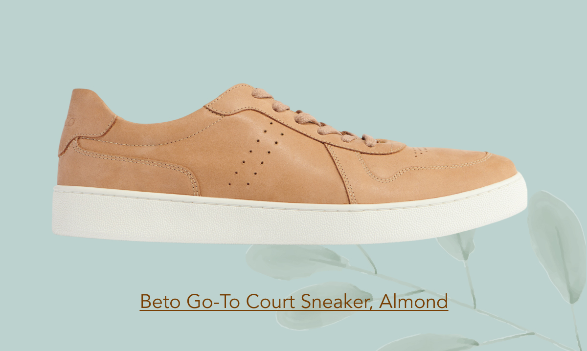 Beto Go-to Court Sneaker, Almond