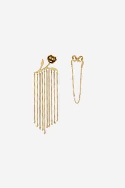 DJANGO ROSE & BOW FRINGED EARRINGS