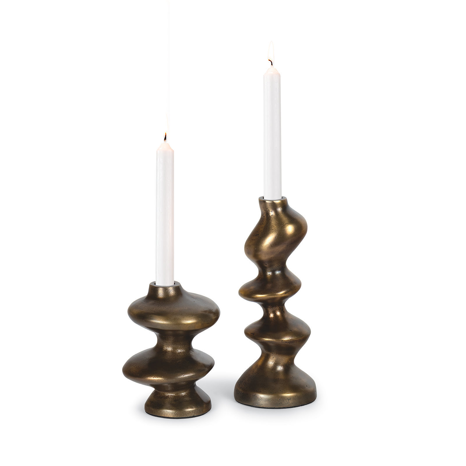 Image of Blobby Brass Candle Set