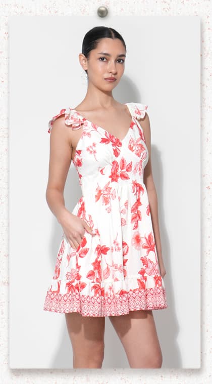 Rosa Printed Tiered Mini Dress