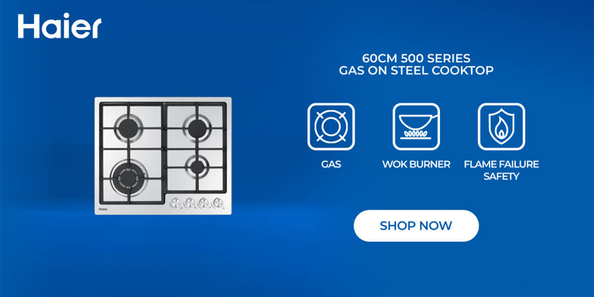 Haier 60cm 500 Series Gas On Steel Cooktop
