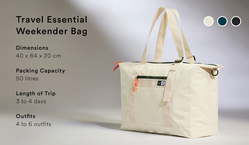 Antler Essential Weekender Bag in Stone