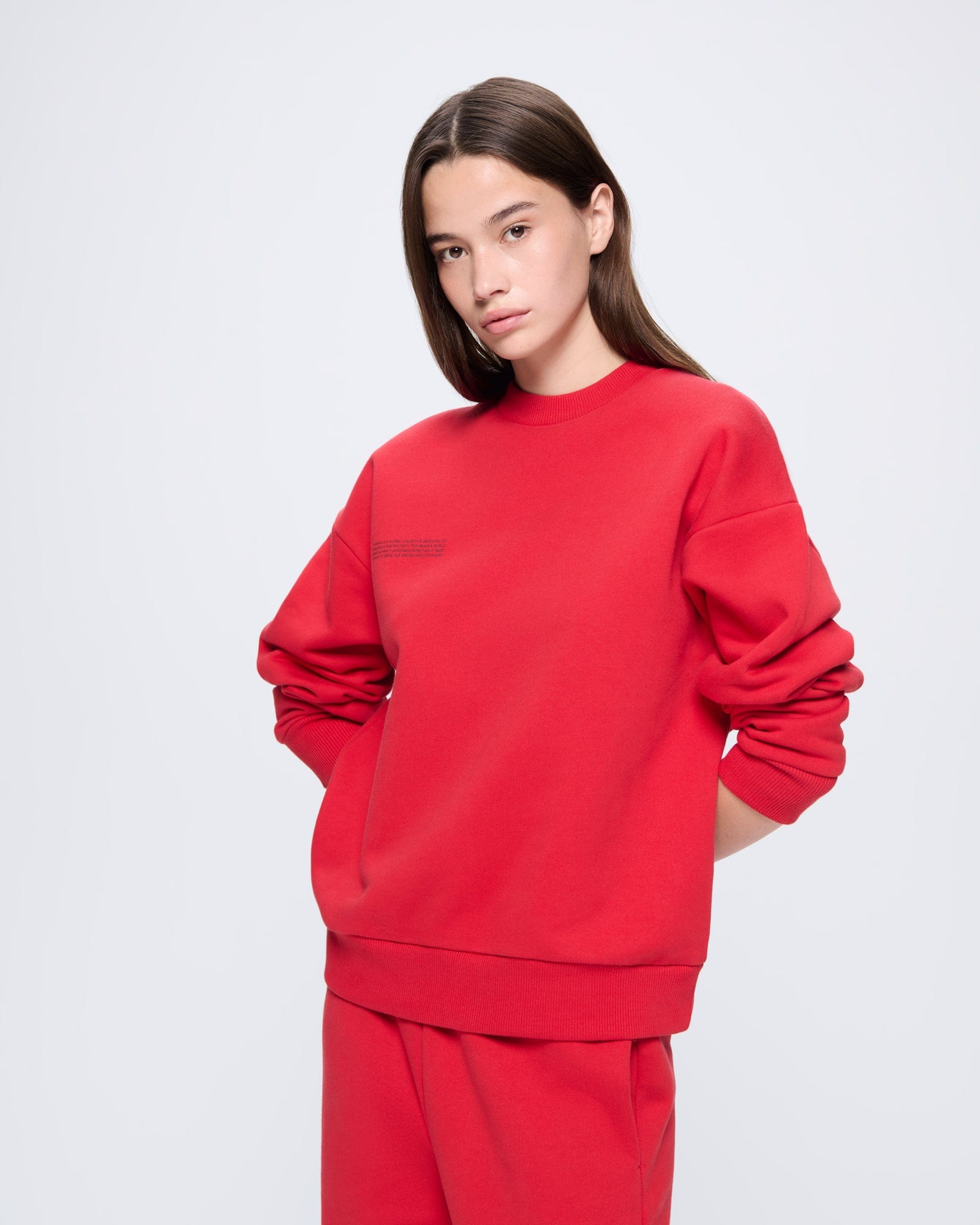 Image of Womens 365 Heavyweight Sweatshirt—Goji Red