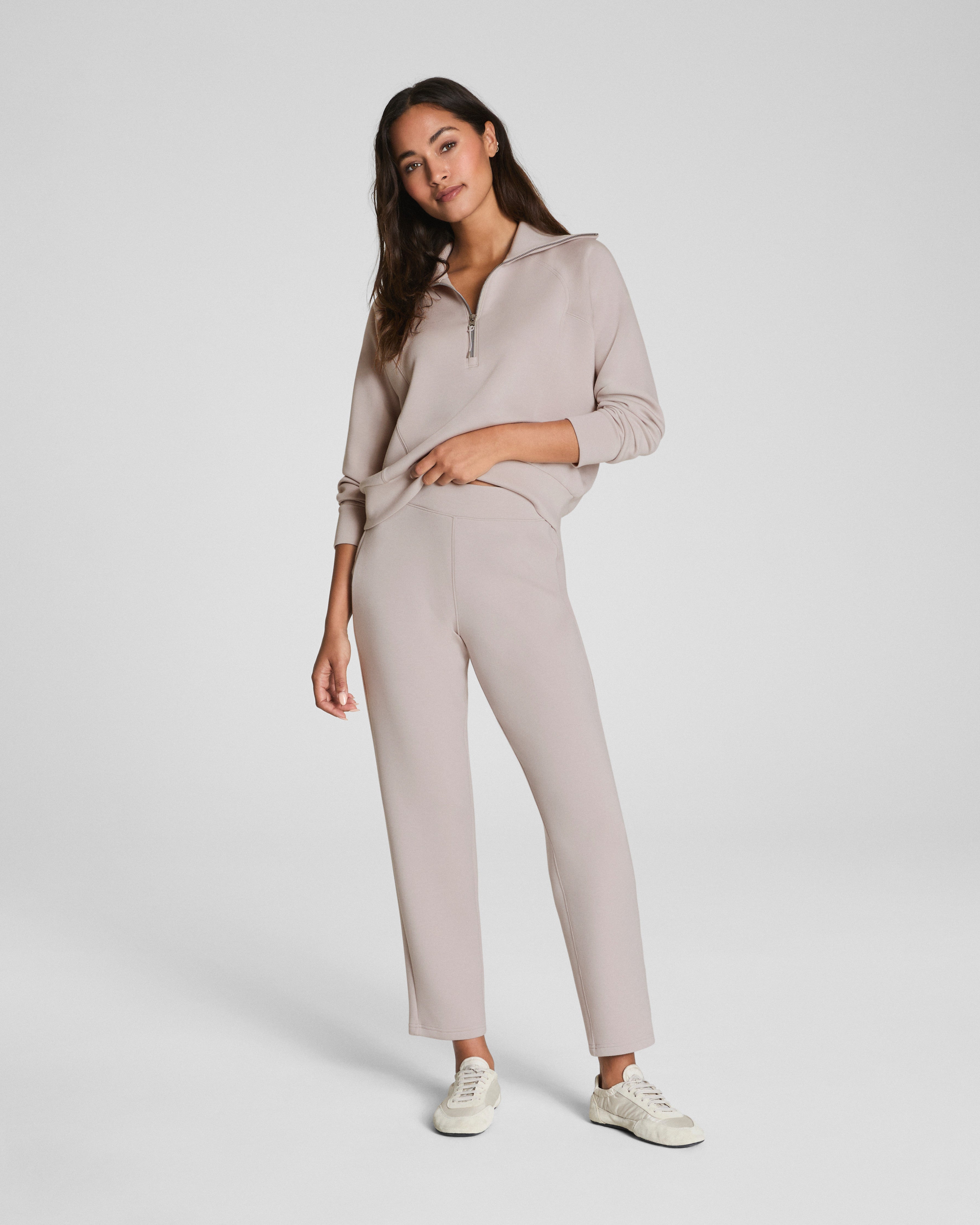 Image of Spanx Women's SPANX AirEssentials Slim Straight Pants in French Grey