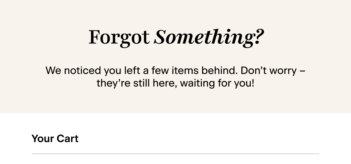 We saved your Cart