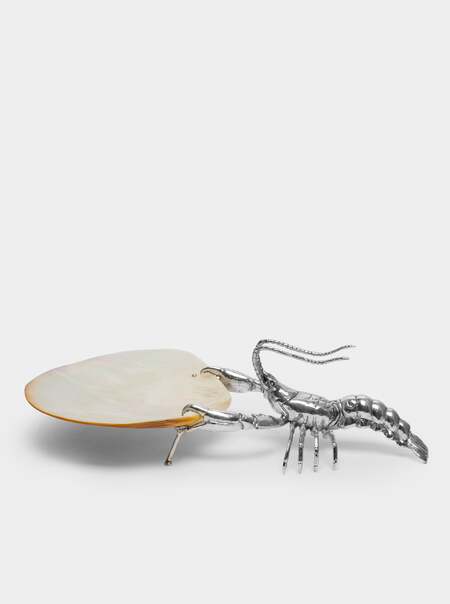 Lobster Silver-Plated and Mother-of-Pearl Caviar Dish