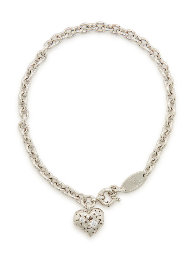 VIVIENNE WESTWOOD Lee crystal-embellished heart-pendant necklace