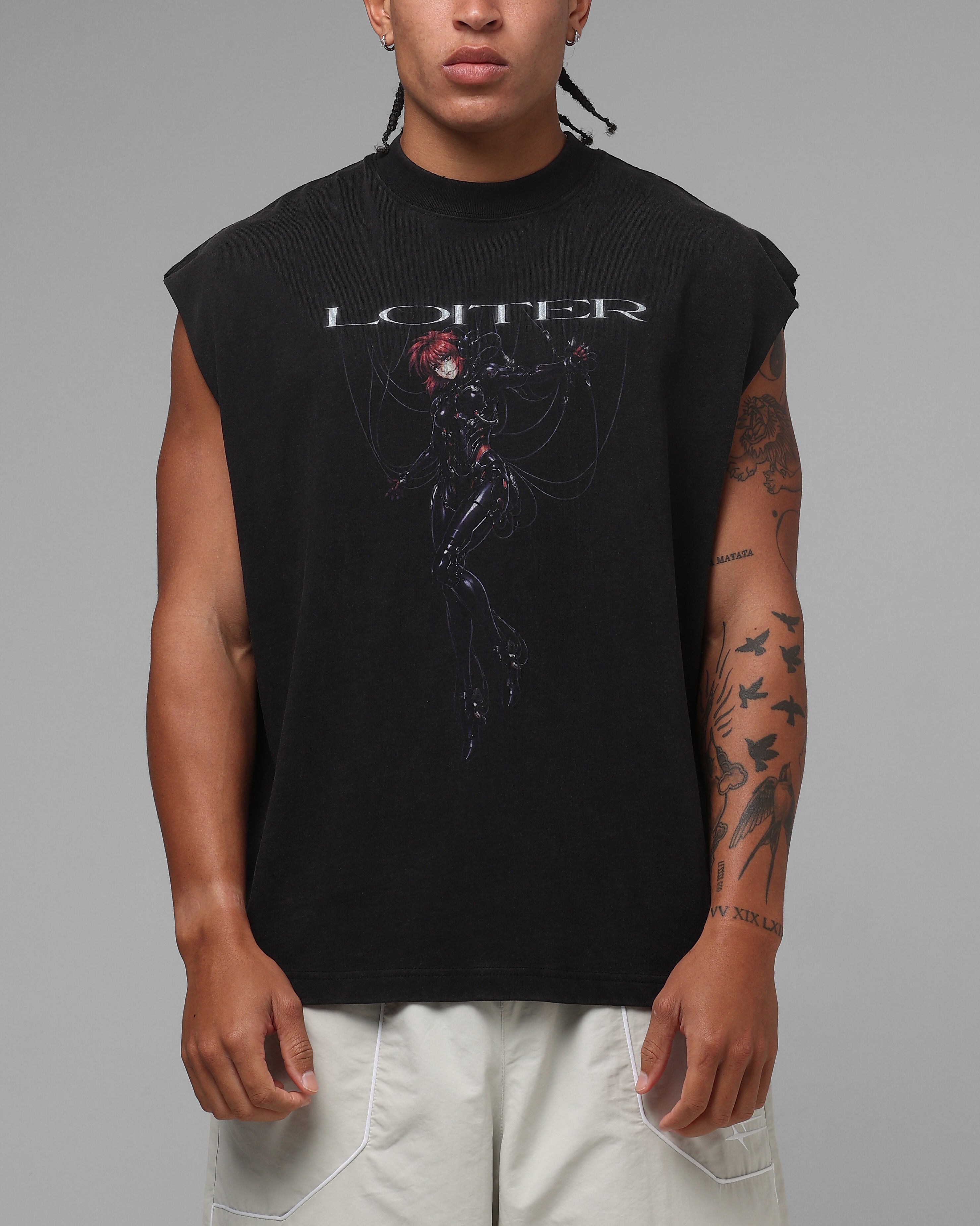 Image of Loiter Spectre Muscle T-Shirt Black