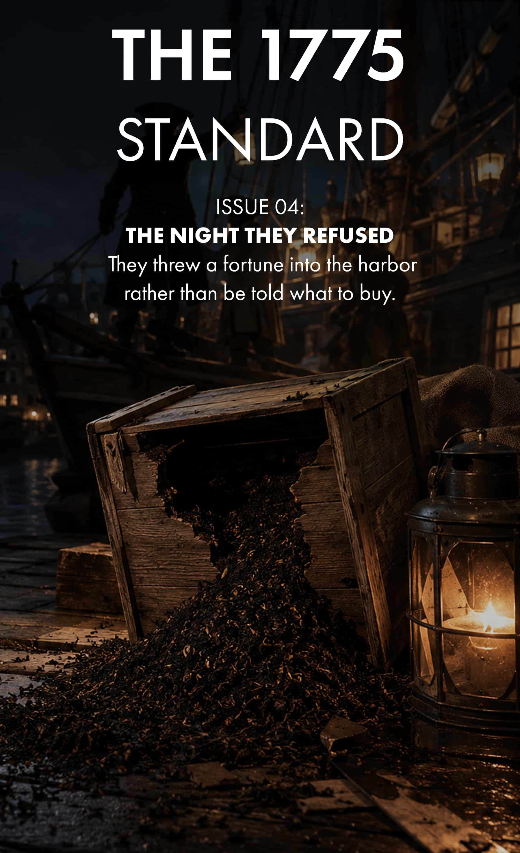 THE 1775 STANDARD ISSUE 04: THE NIGHT THEY REFUSED  They threw a fortune into the harbor rather than be told what to buy.