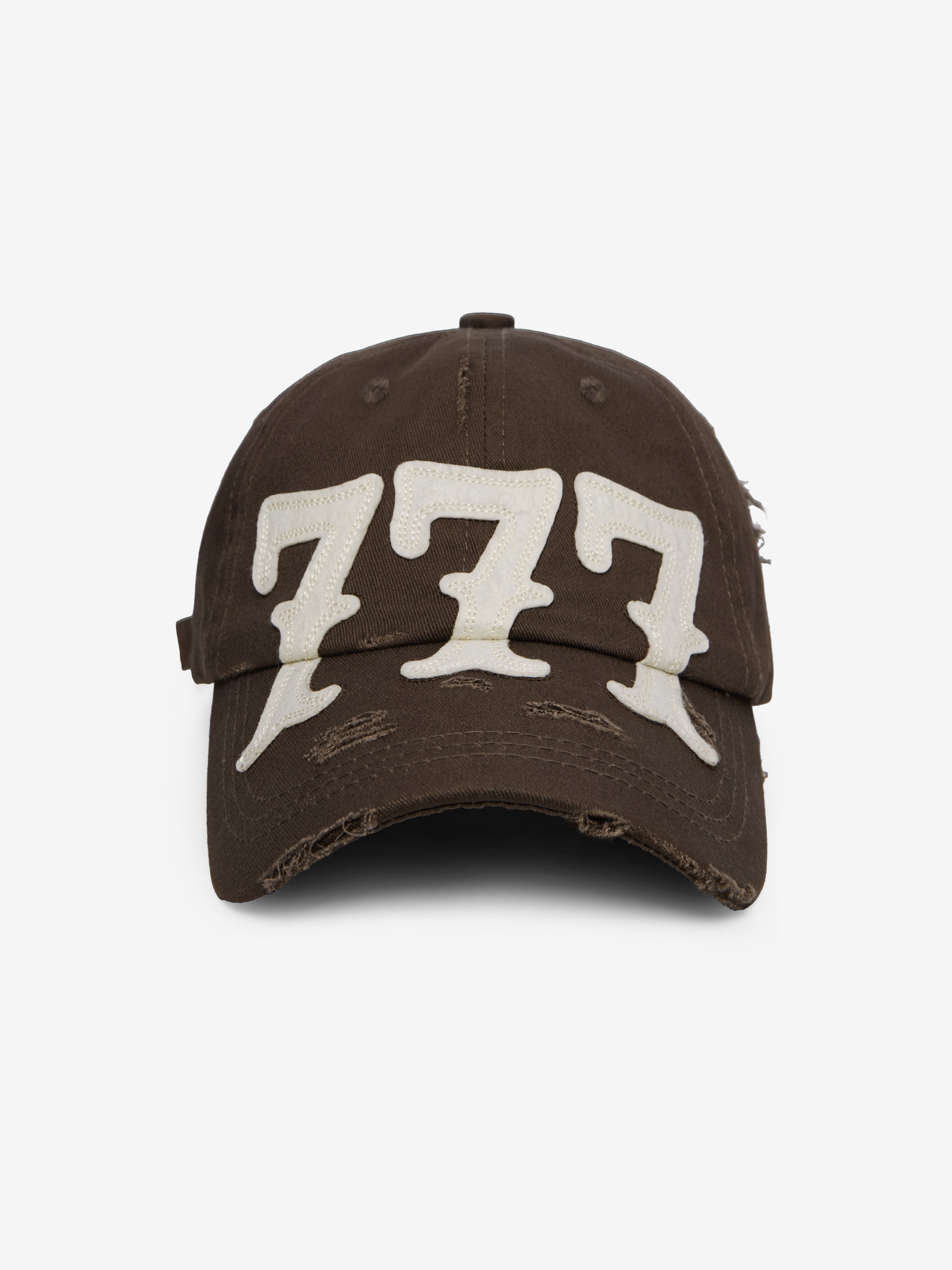 Image of 777 Distressed Dad Cap - Brown