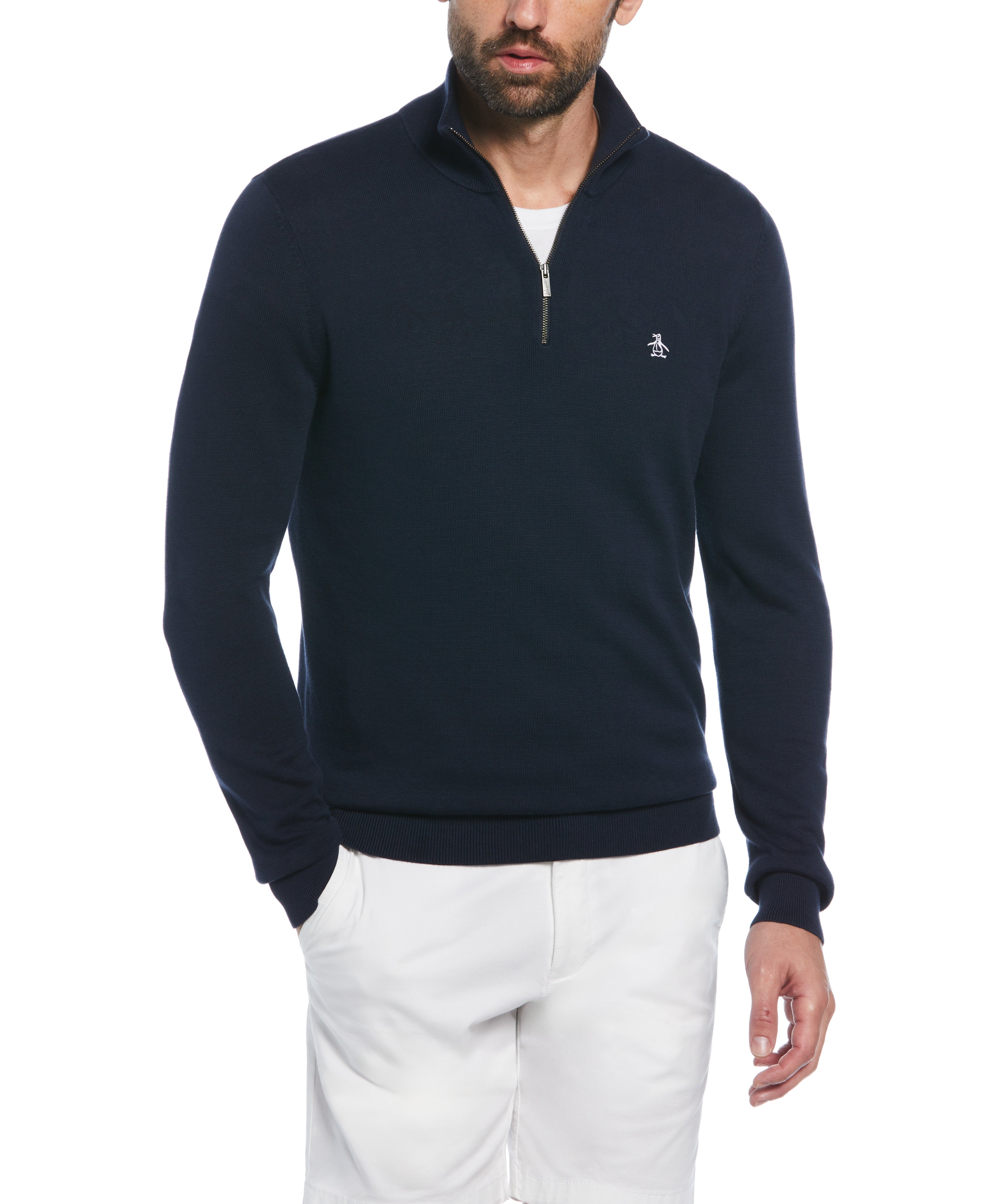 Image of Quarter Zip Jersey Sweater