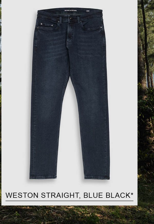 Shop Weston Straight Italian Denim, Blue Black online and instore at Rodd & Gunn