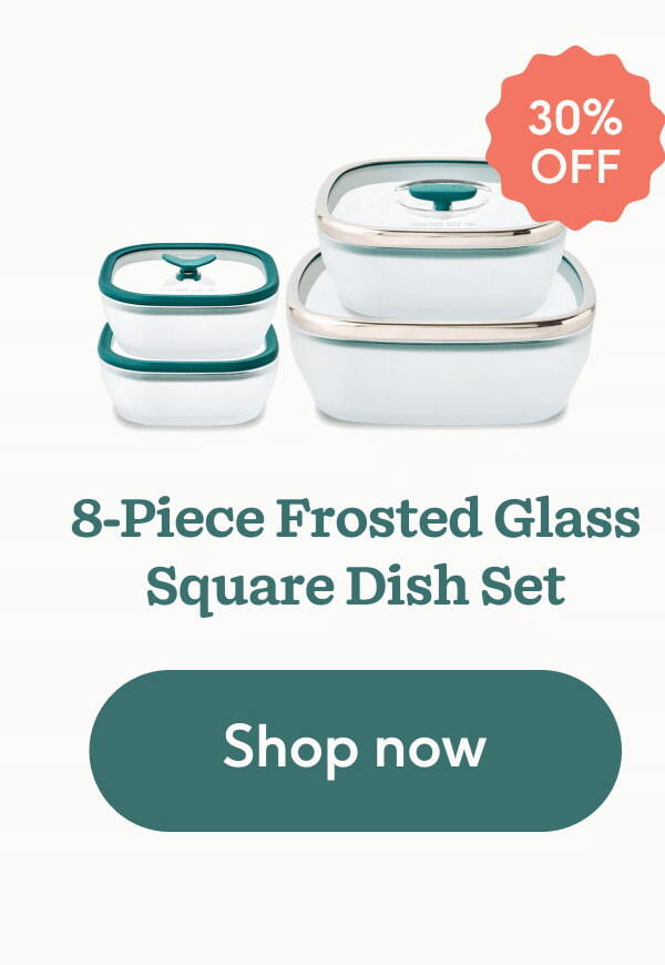 8-Piece Frosted Glass Square Dish Set